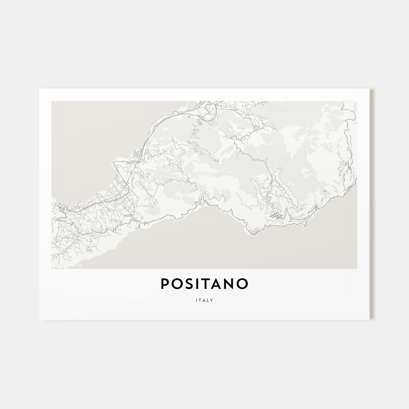 Positano Map Landscape Poster