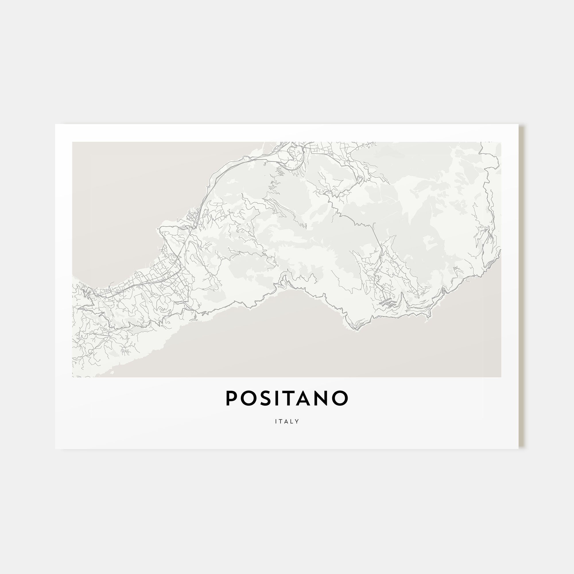 Positano Map Landscape Poster