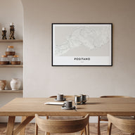 Positano Map Landscape Poster