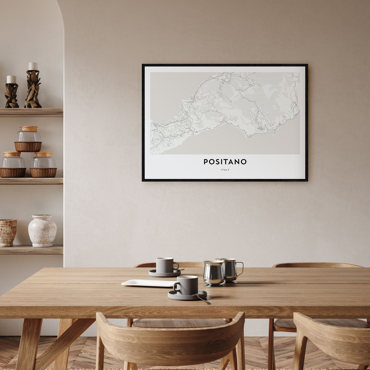 Positano Map Landscape Poster
