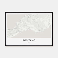 Positano Map Landscape Poster