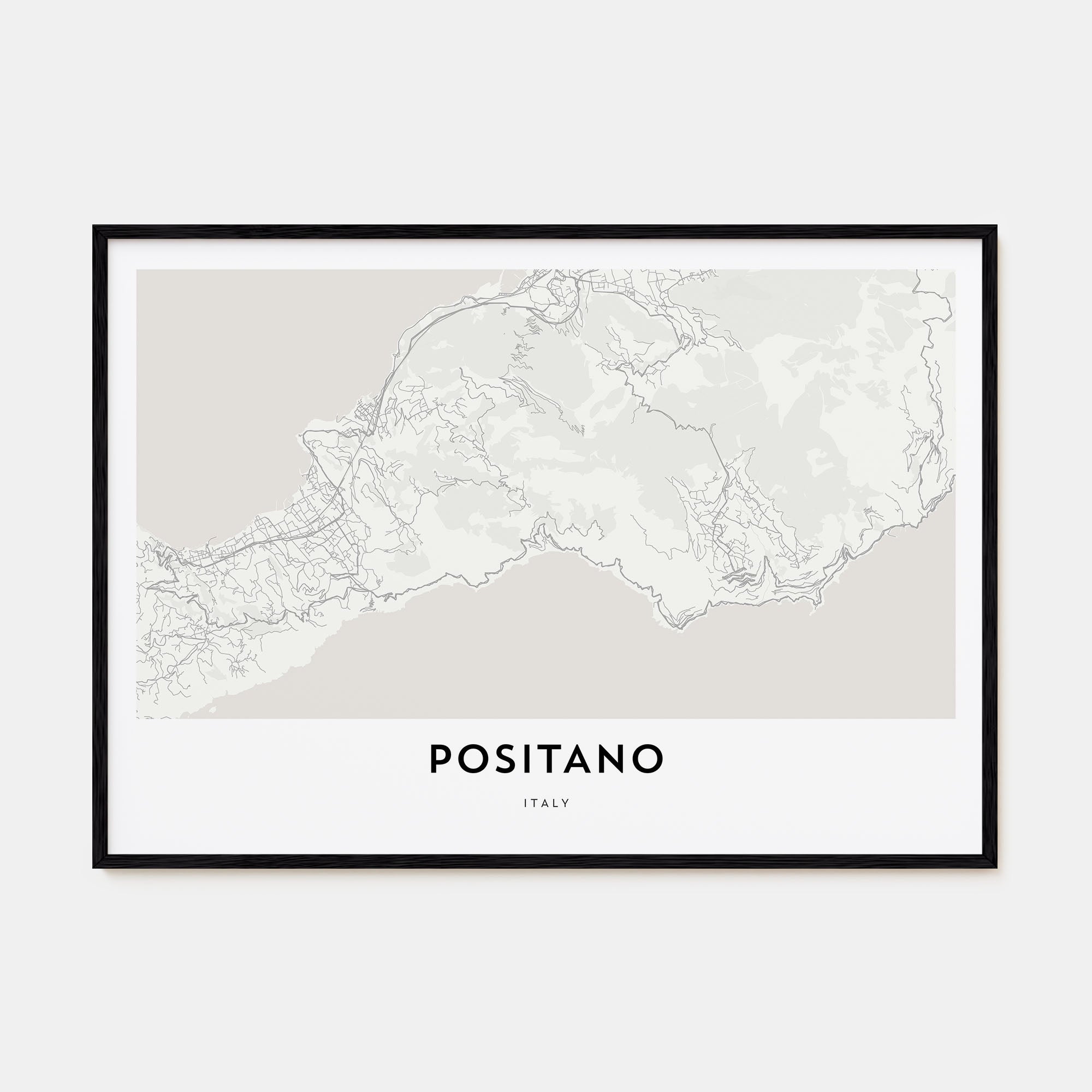 Positano Map Landscape Poster