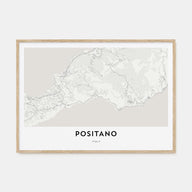Positano Map Landscape Poster