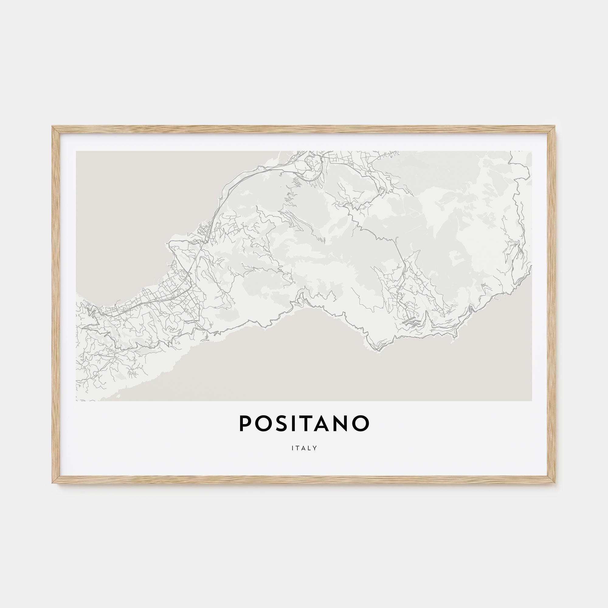 Positano Map Landscape Poster