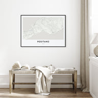 Positano Map Landscape Poster