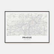Prague Map Landscape Poster