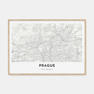Prague Map Landscape Poster