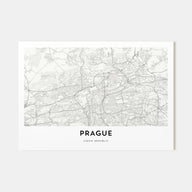 Prague Map Landscape Poster