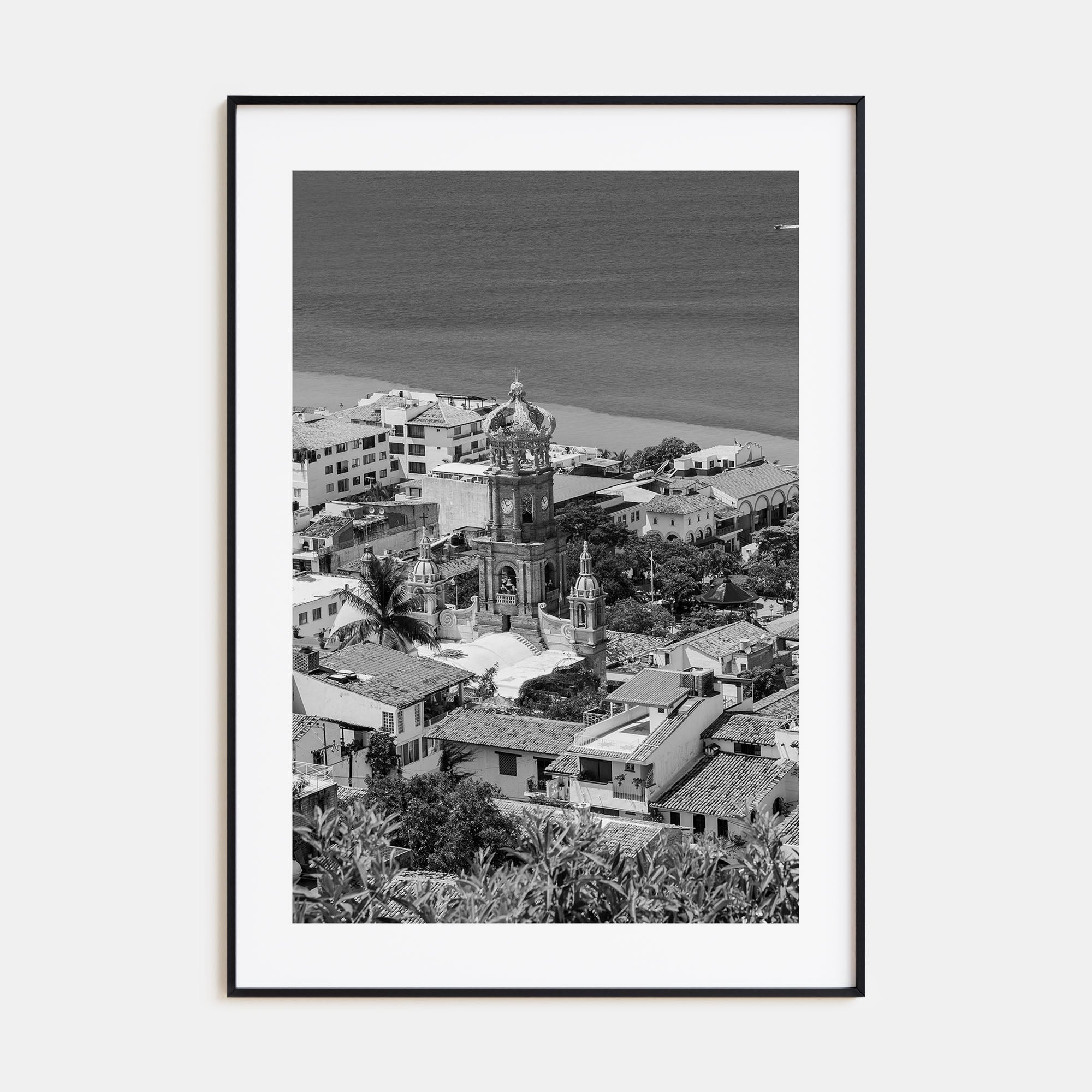 Puerto Vallarta Photo B&W Poster