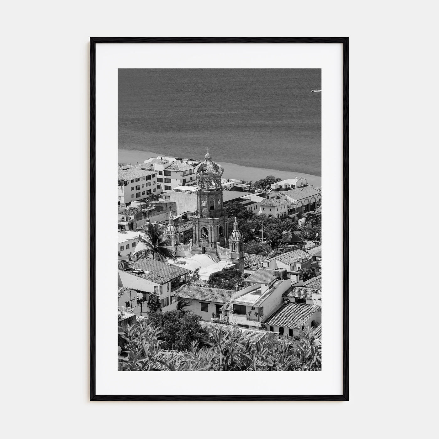 Puerto Vallarta Photo B&W Poster