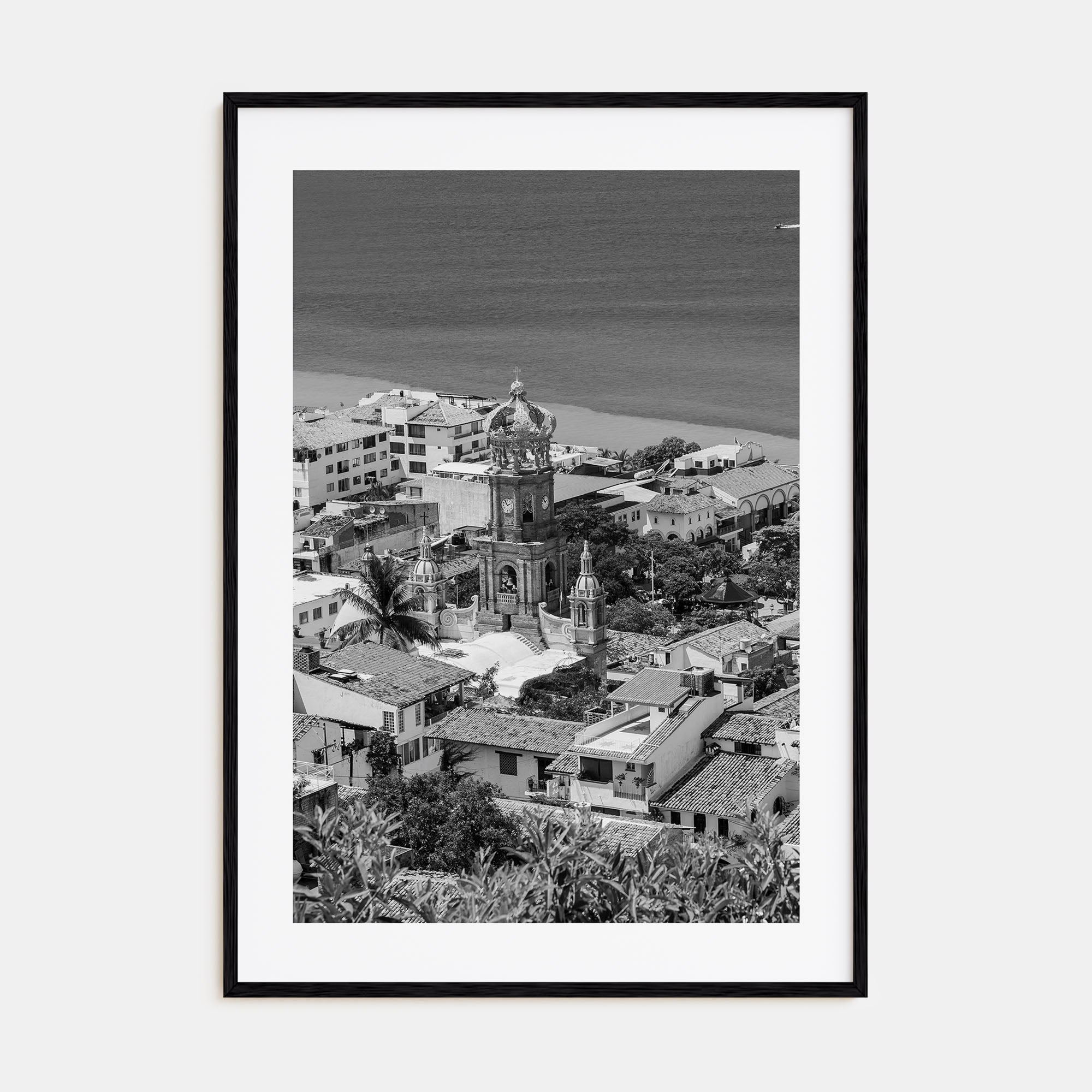 Puerto Vallarta Photo B&W Poster