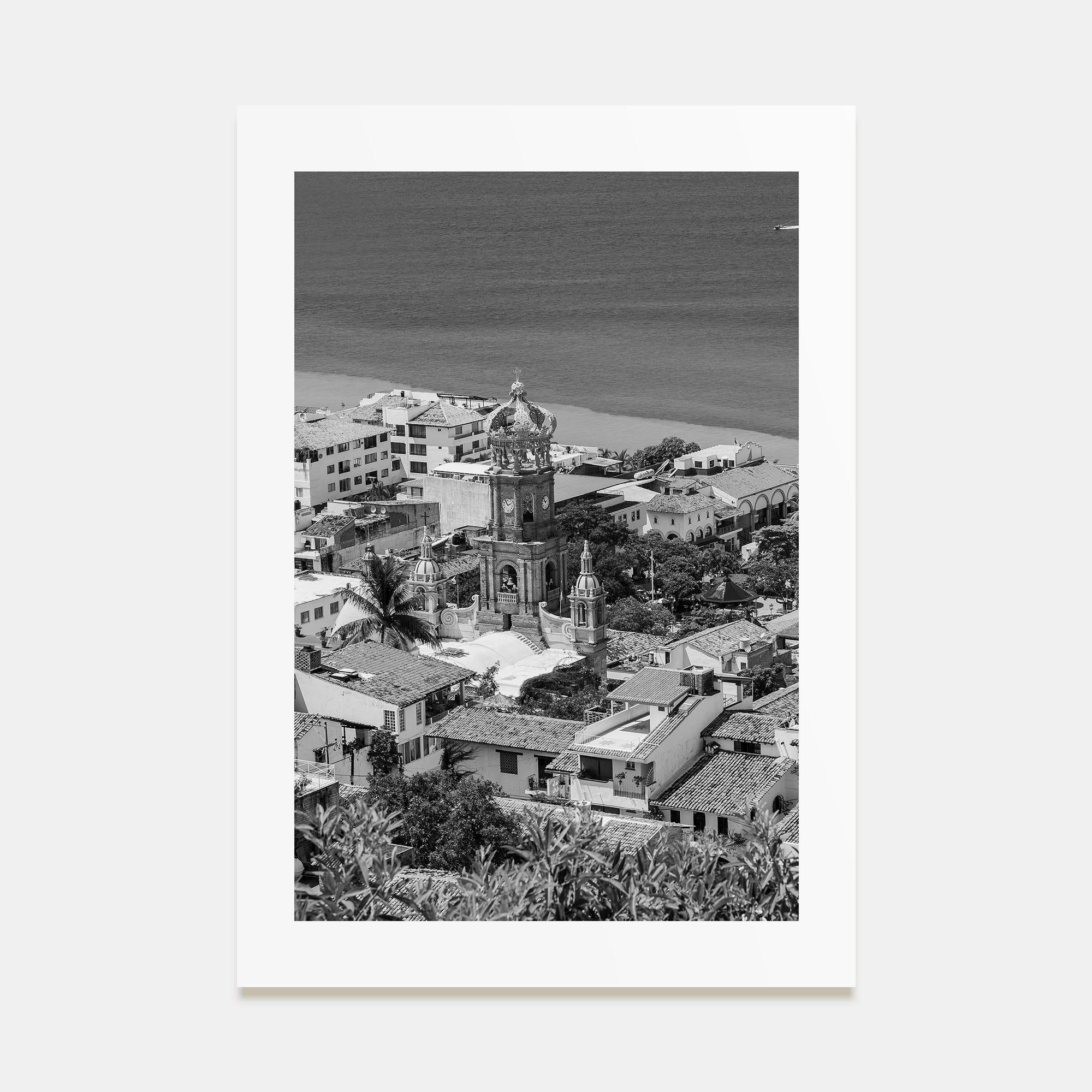 Puerto Vallarta Photo B&W Poster