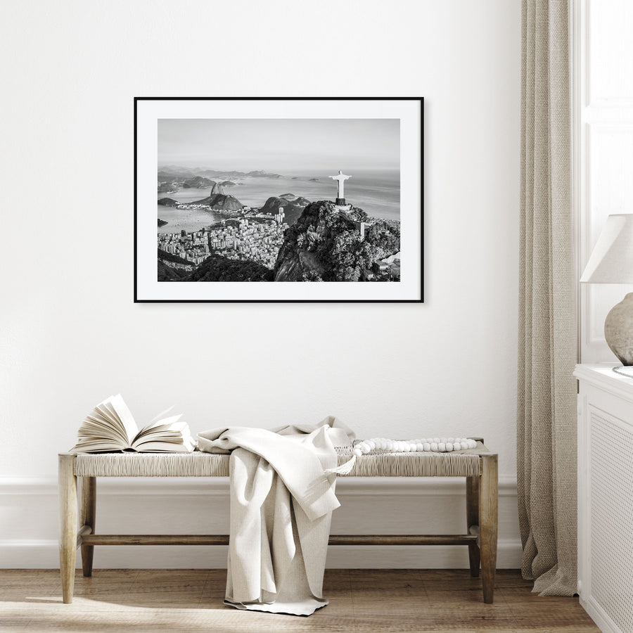 Rio de Janeiro Landscape B&W Poster