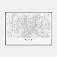 Rome Map Landscape Poster
