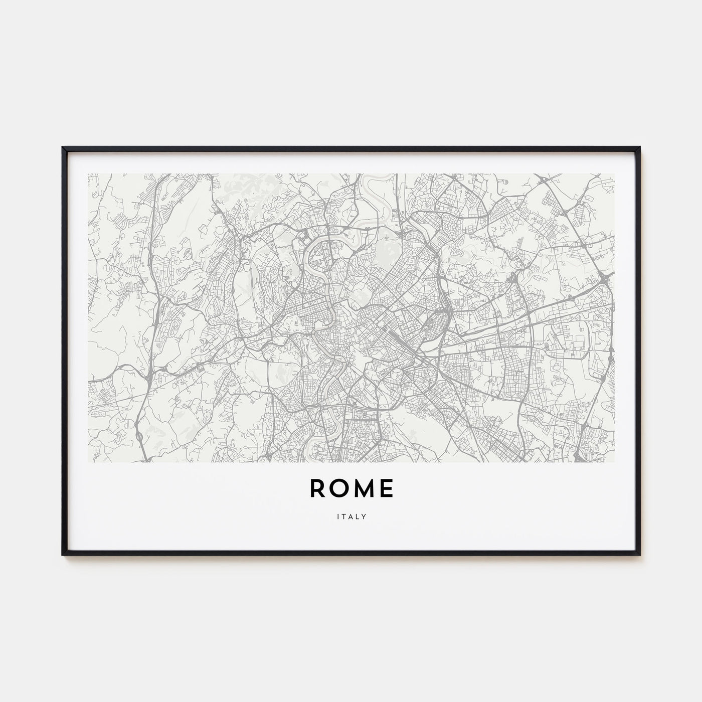 Rome Map Landscape Poster