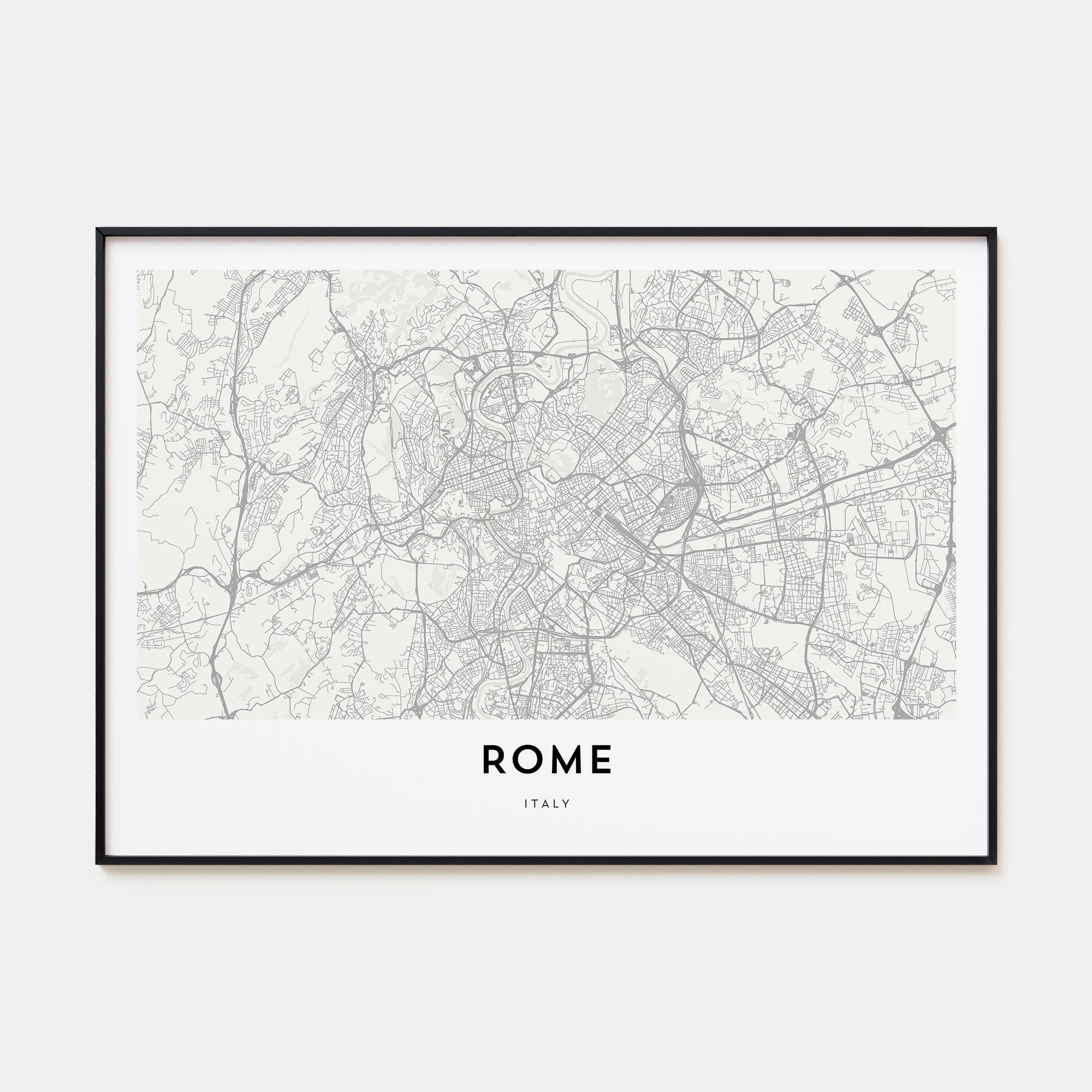 Rome Map Landscape Poster