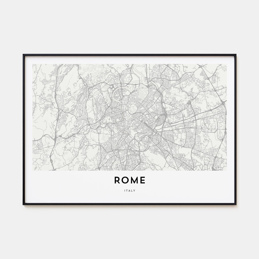 Rome Map Landscape Poster