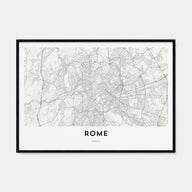 Rome Map Landscape Poster