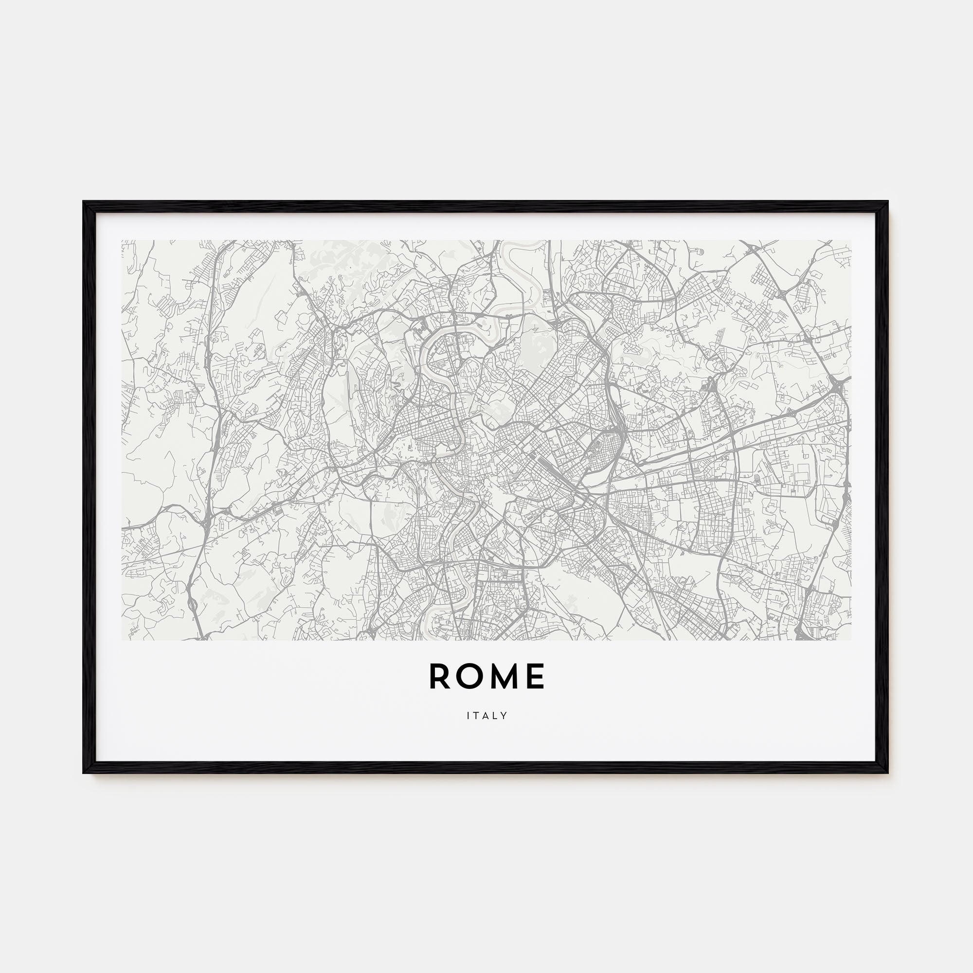 Rome Map Landscape Poster