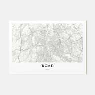 Rome Map Landscape Poster
