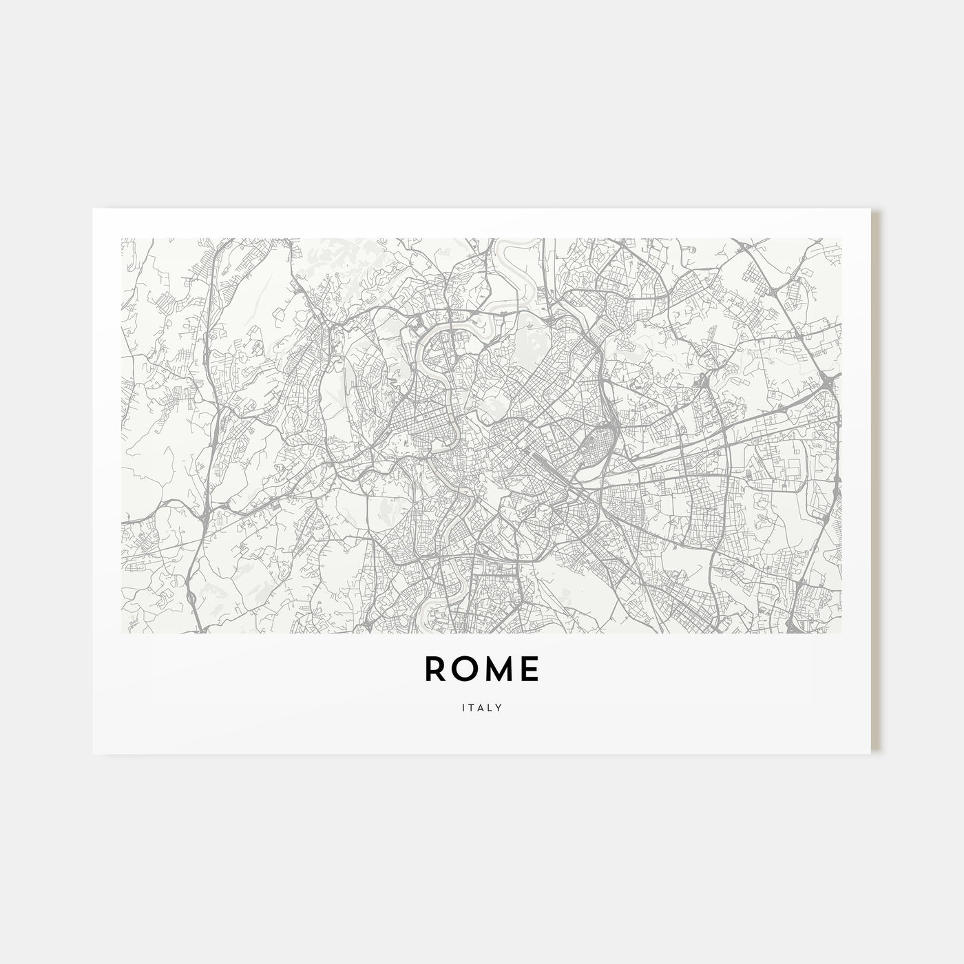 Rome Map Landscape Poster