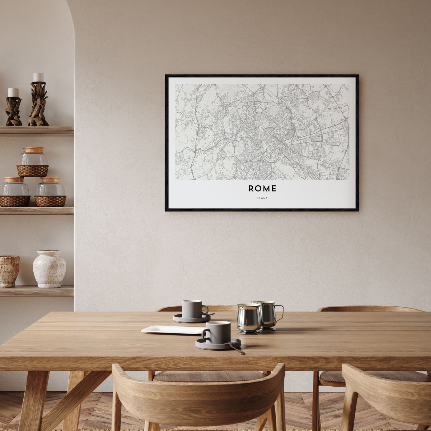 Rome Map Landscape Poster