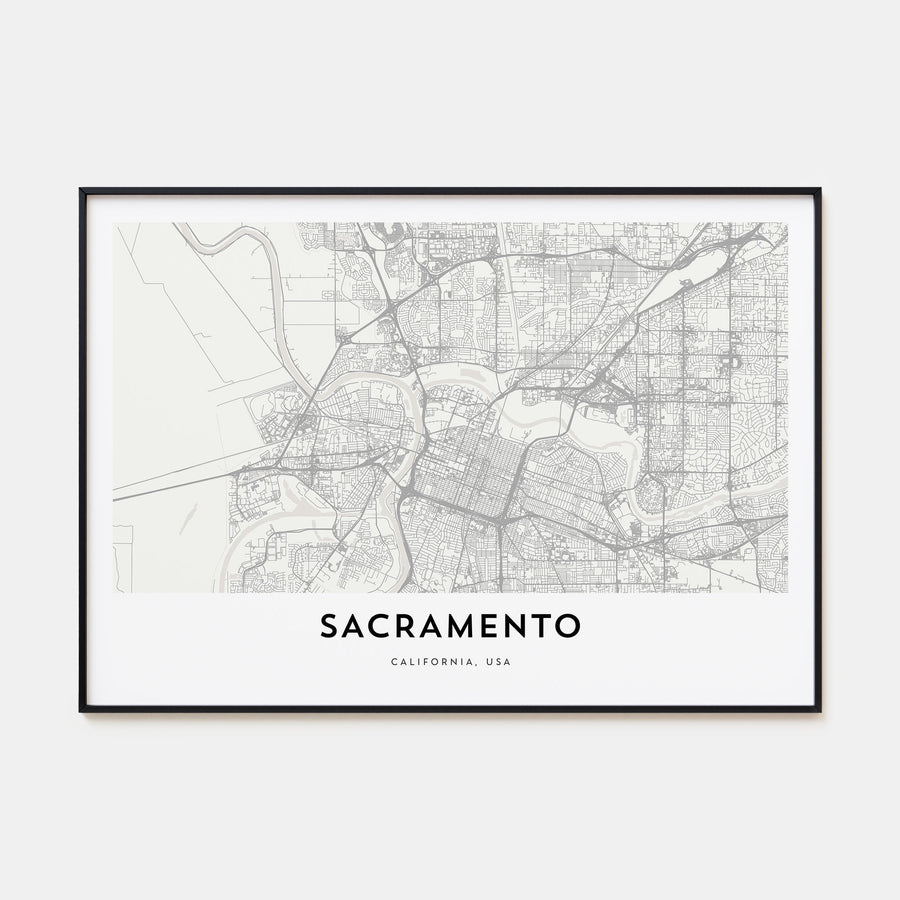 Sacramento Map Landscape Poster