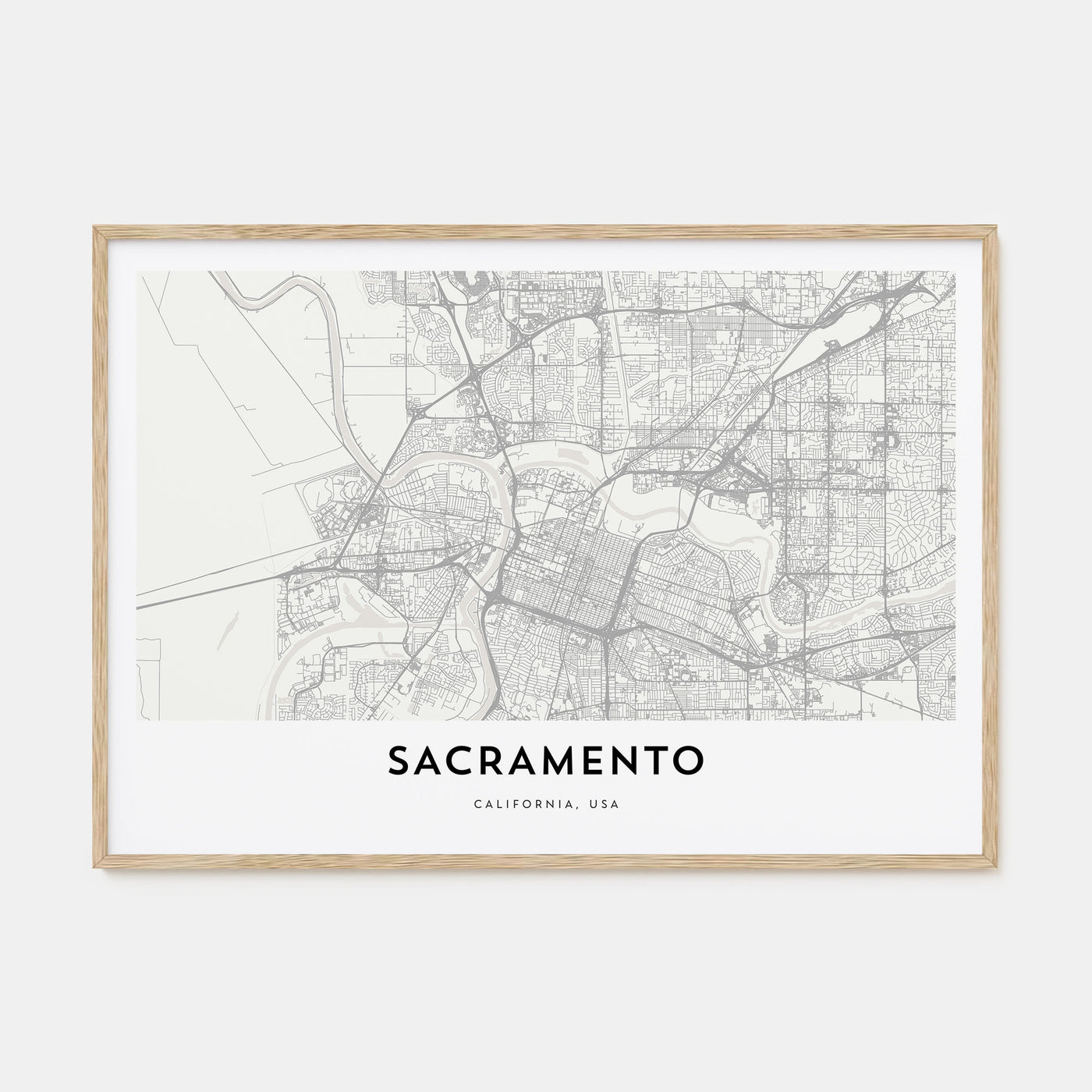 Sacramento Map Landscape Poster