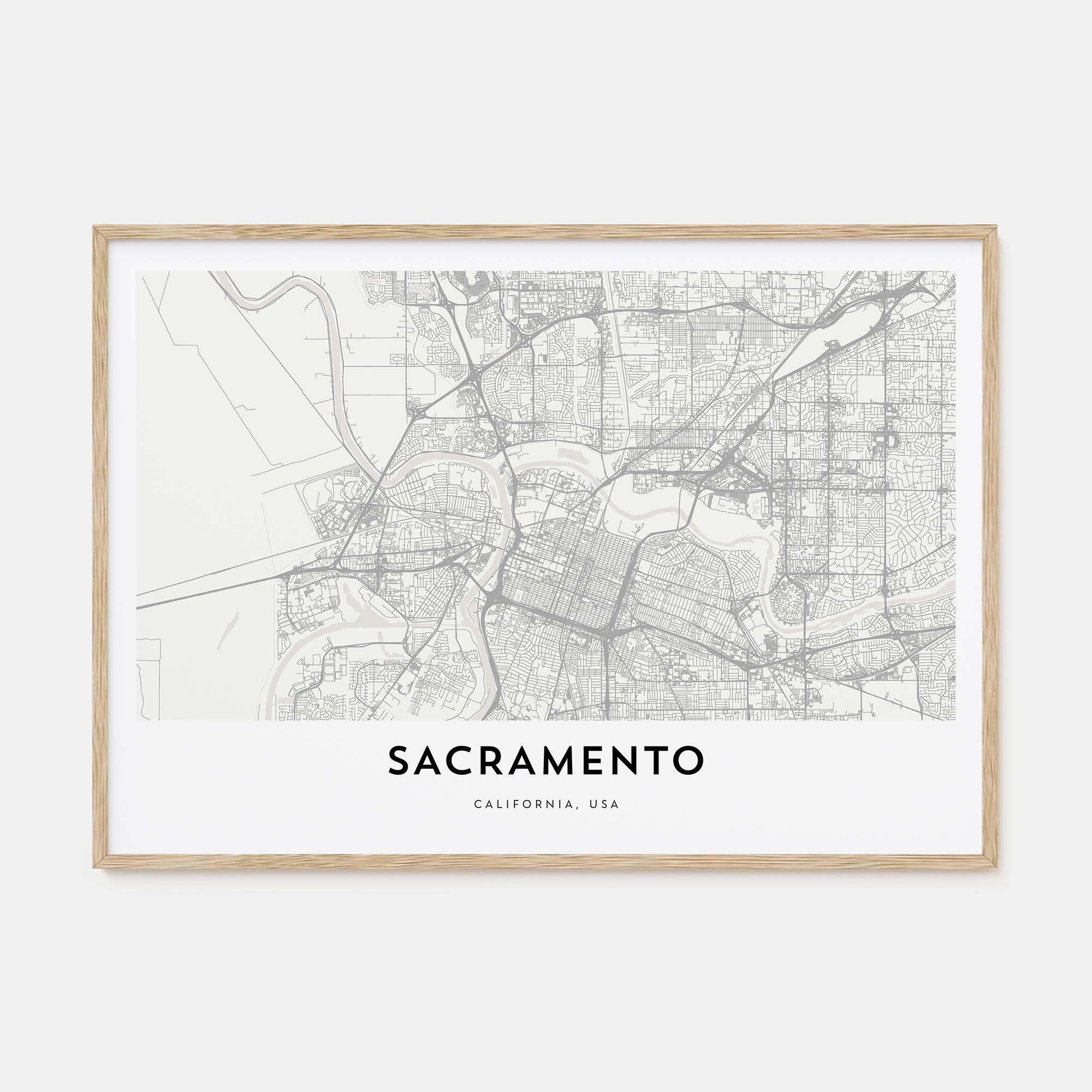 Sacramento Map Landscape Poster