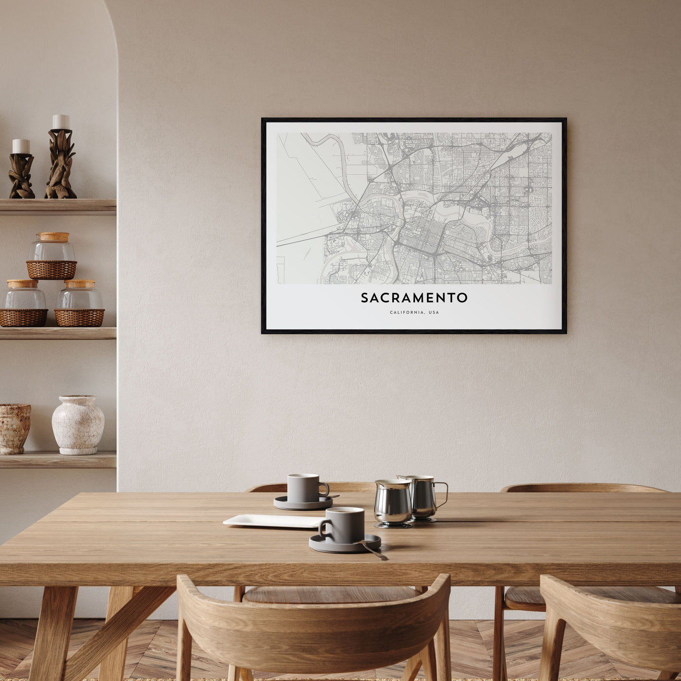 Sacramento Map Landscape Poster