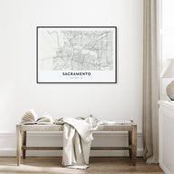 Sacramento Map Landscape Poster