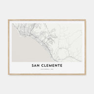 San Clemente Map Landscape Poster