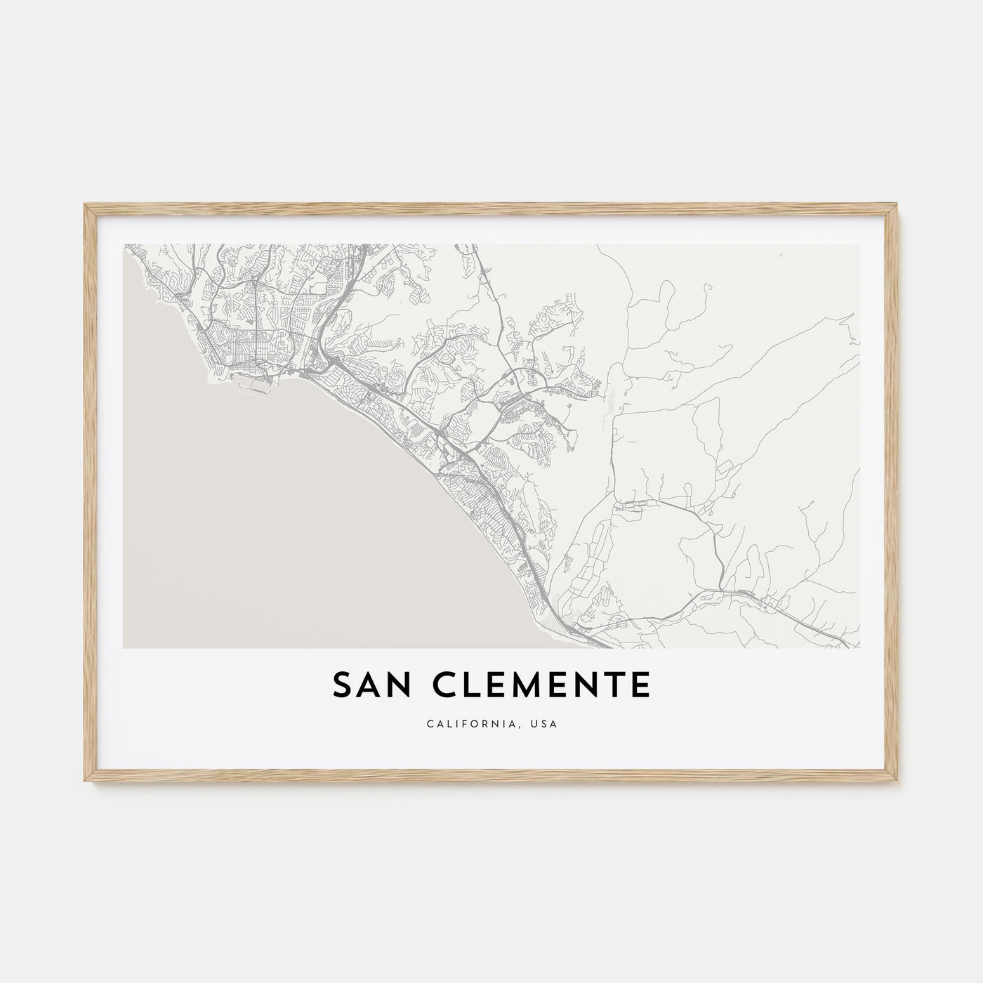 San Clemente Map Landscape Poster