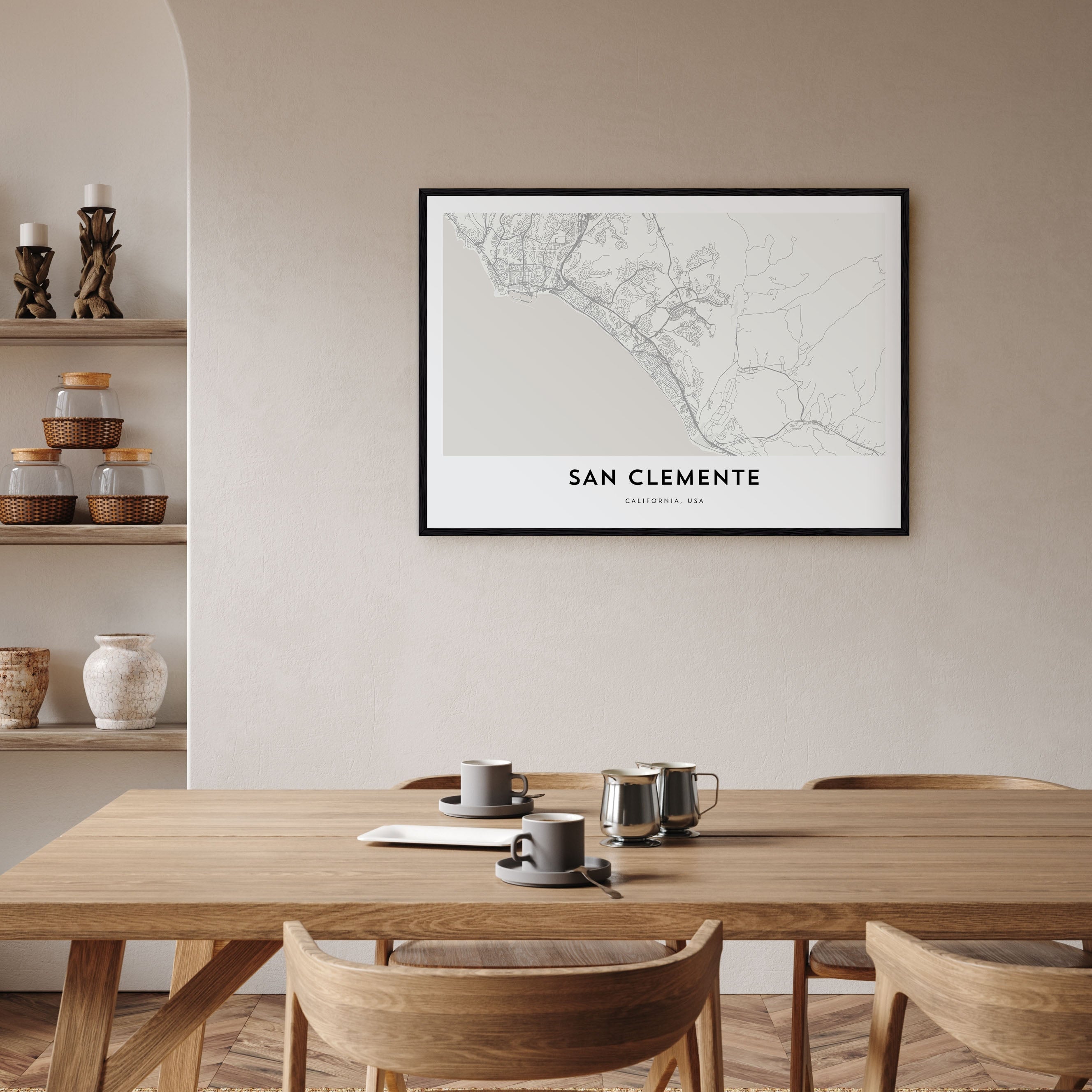 San Clemente Map Landscape Poster