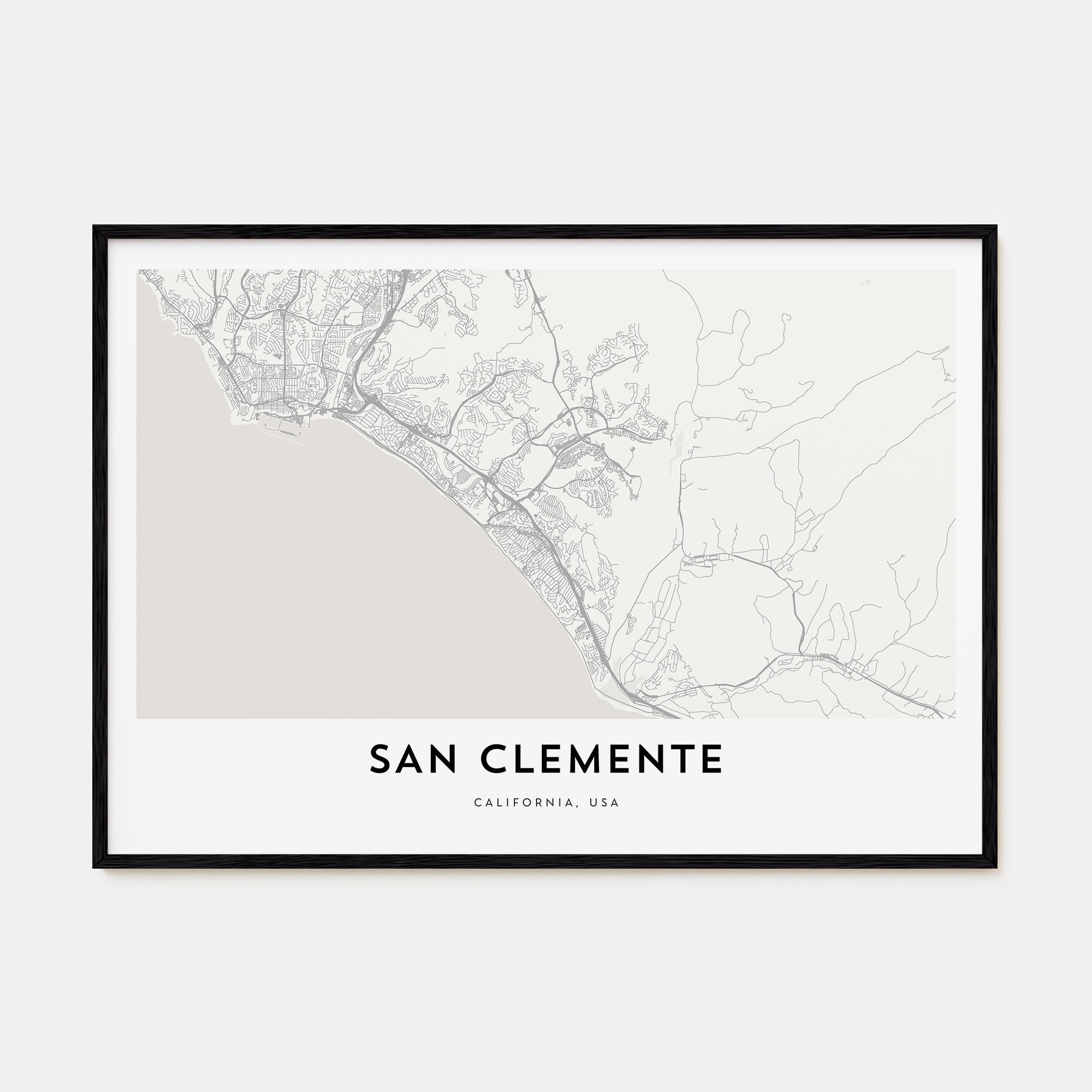 San Clemente Map Landscape Poster