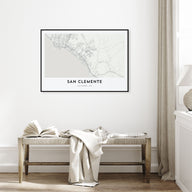 San Clemente Map Landscape Poster