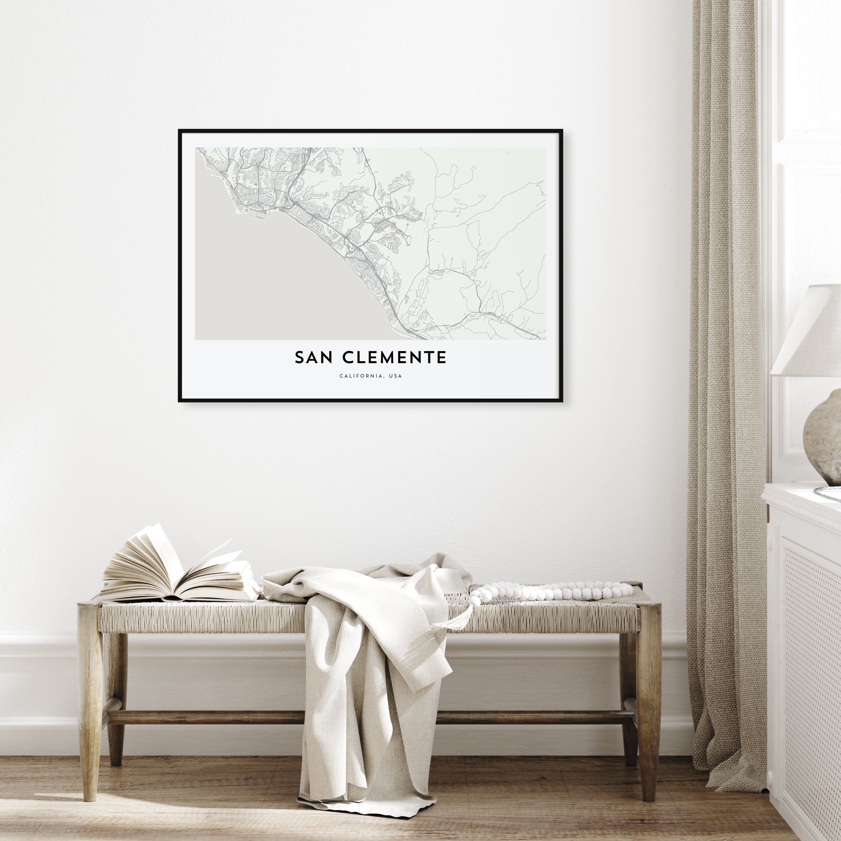 San Clemente Map Landscape Poster