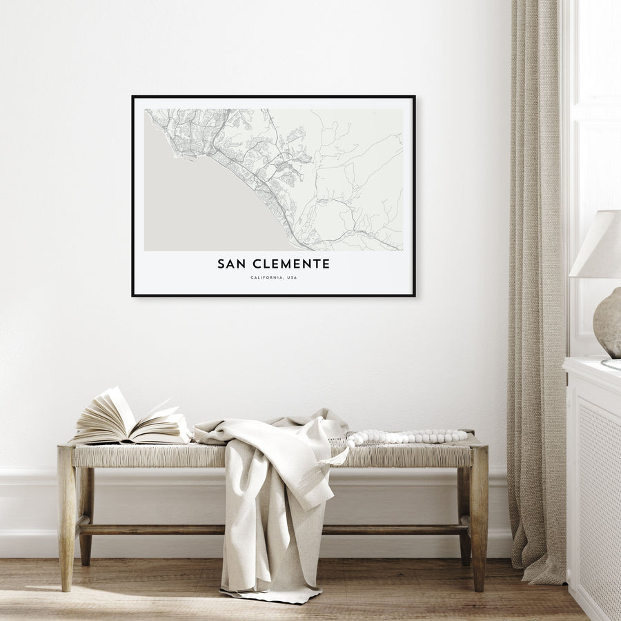 San Clemente Map Landscape Poster