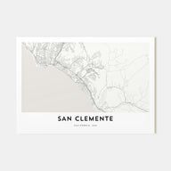 San Clemente Map Landscape Poster