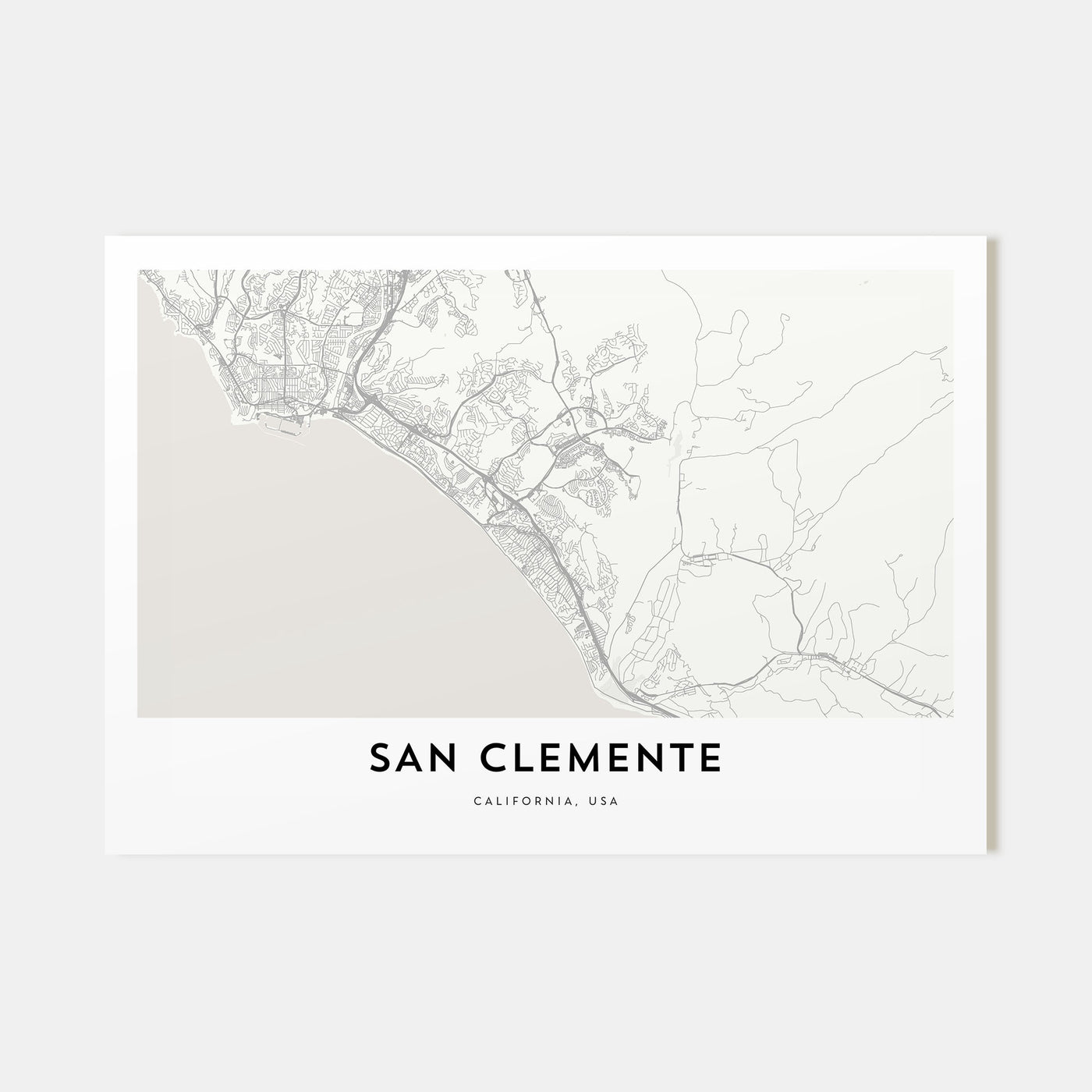 San Clemente Map Landscape Poster
