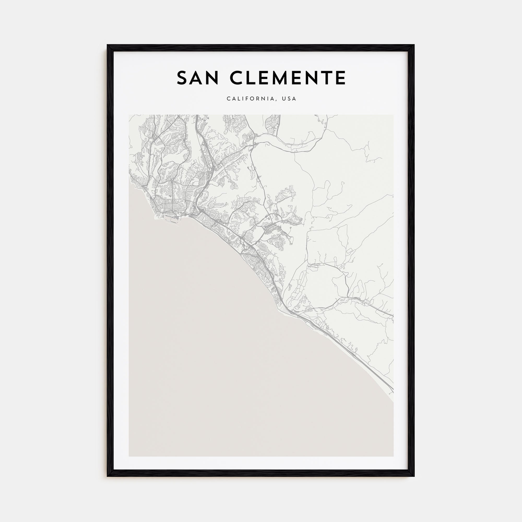 San Clemente Map Portrait Poster