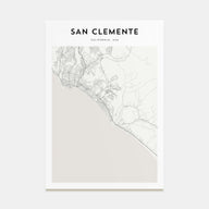 San Clemente Map Portrait Poster