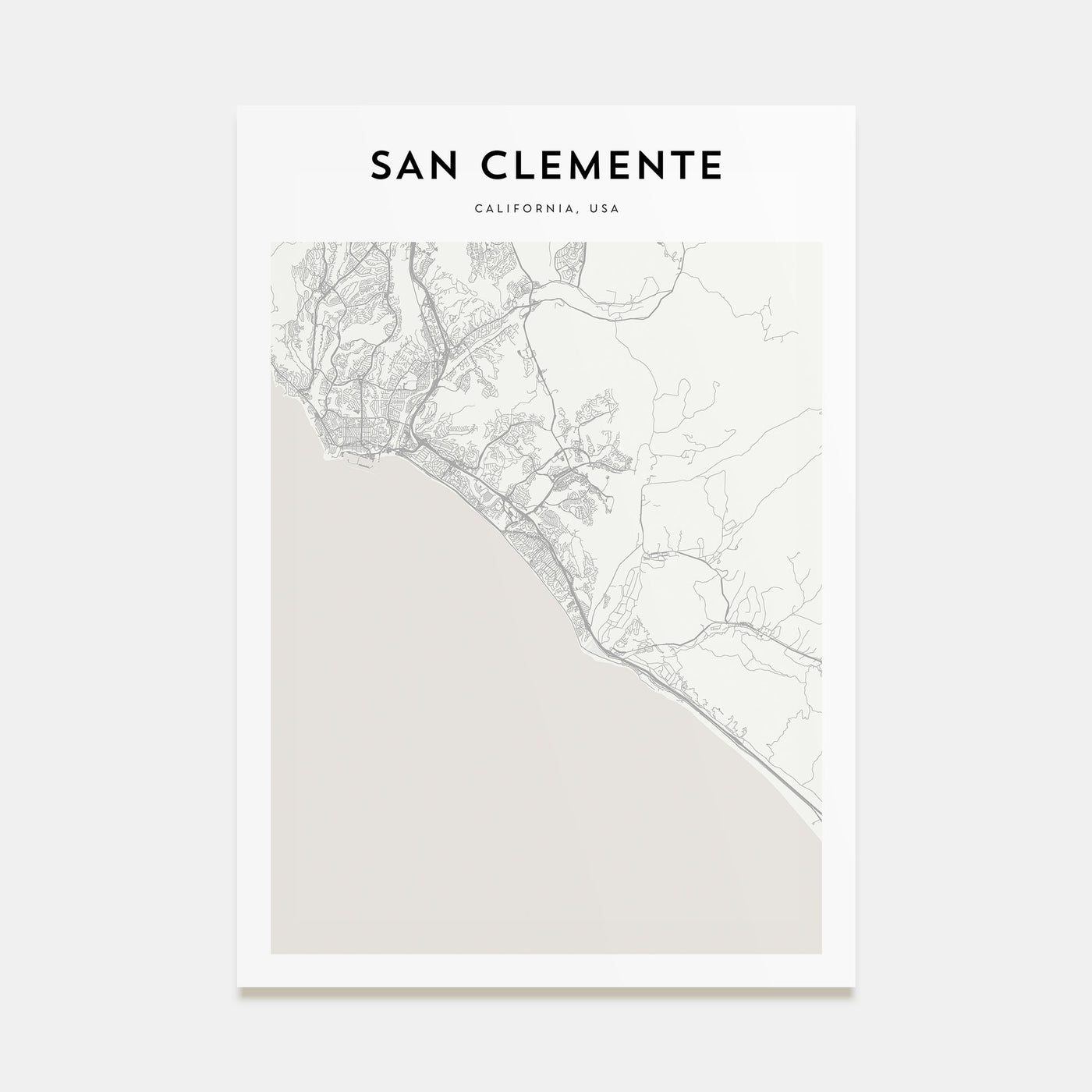 San Clemente Map Portrait Poster