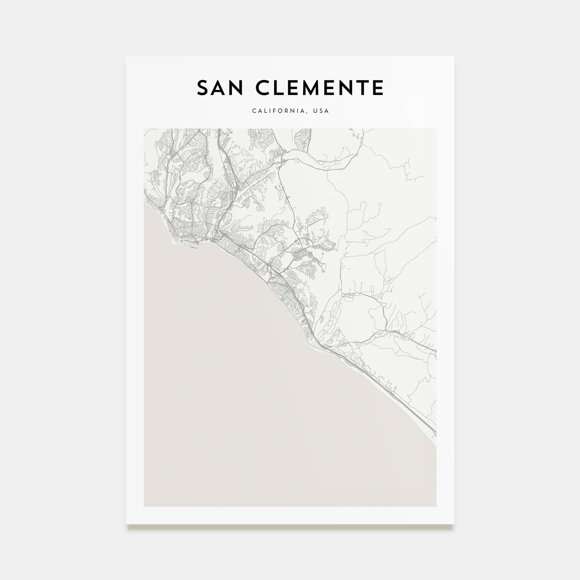 San Clemente Map Portrait Poster