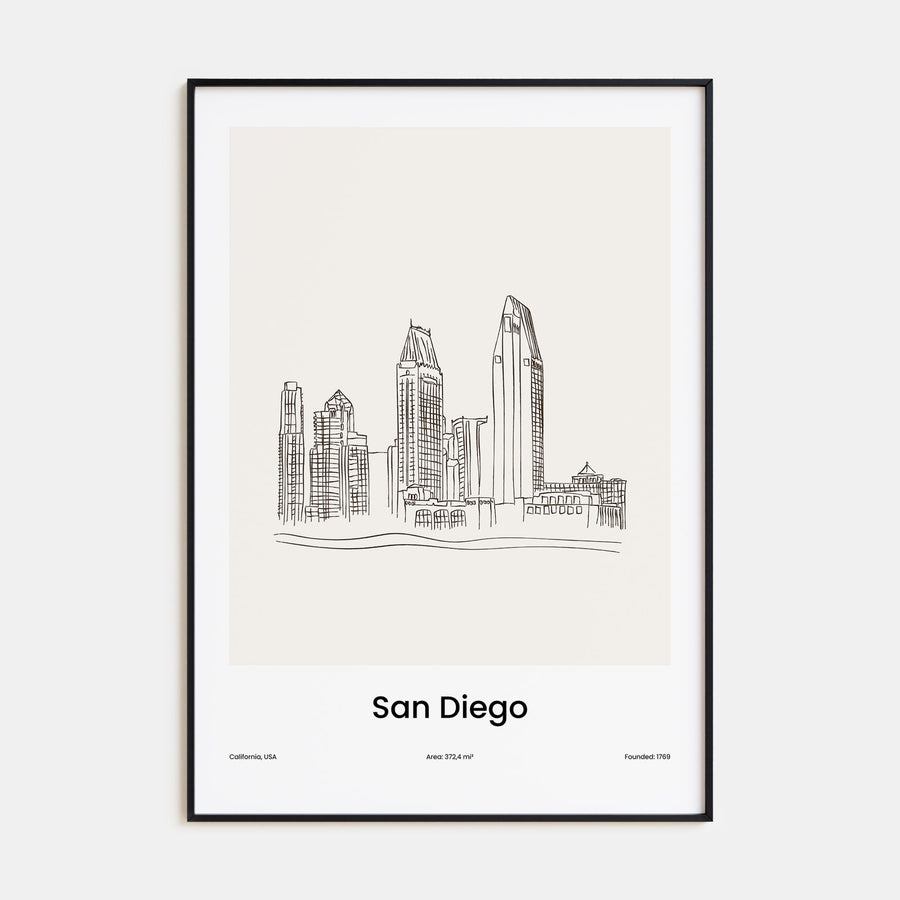 San Diego Drawn Poster