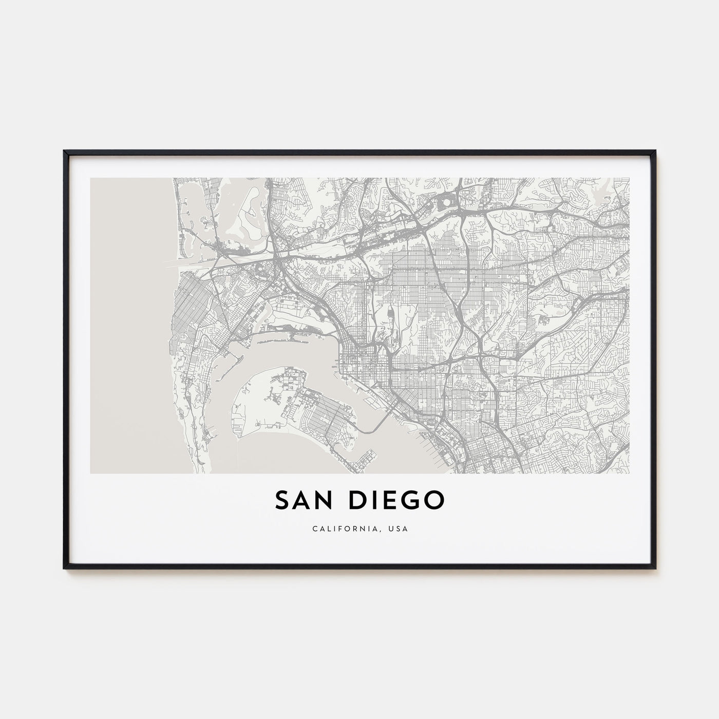 San Diego Map Landscape Poster