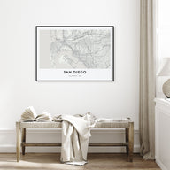 San Diego Map Landscape Poster