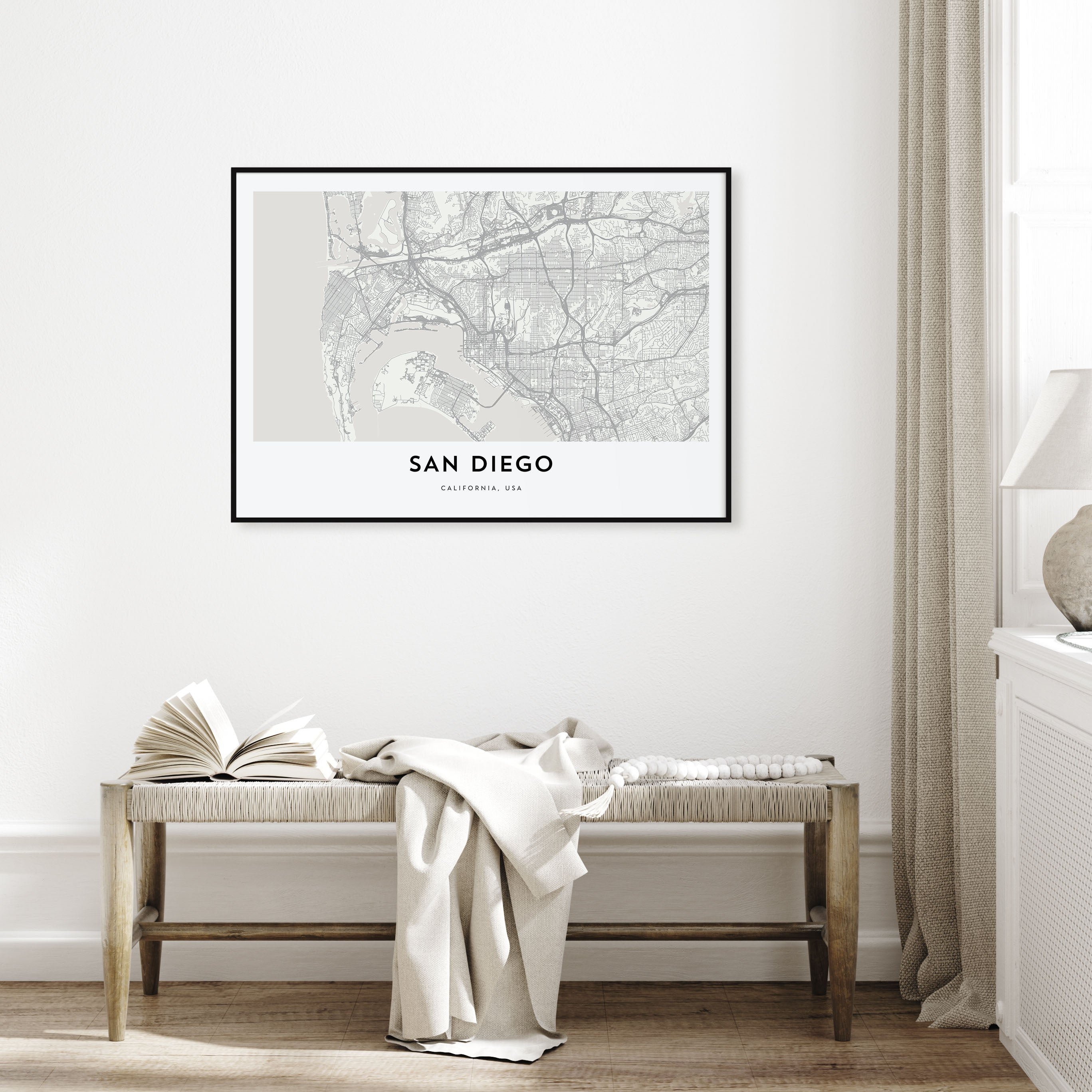 San Diego Map Landscape Poster