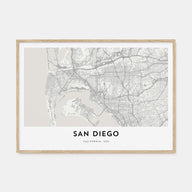 San Diego Map Landscape Poster