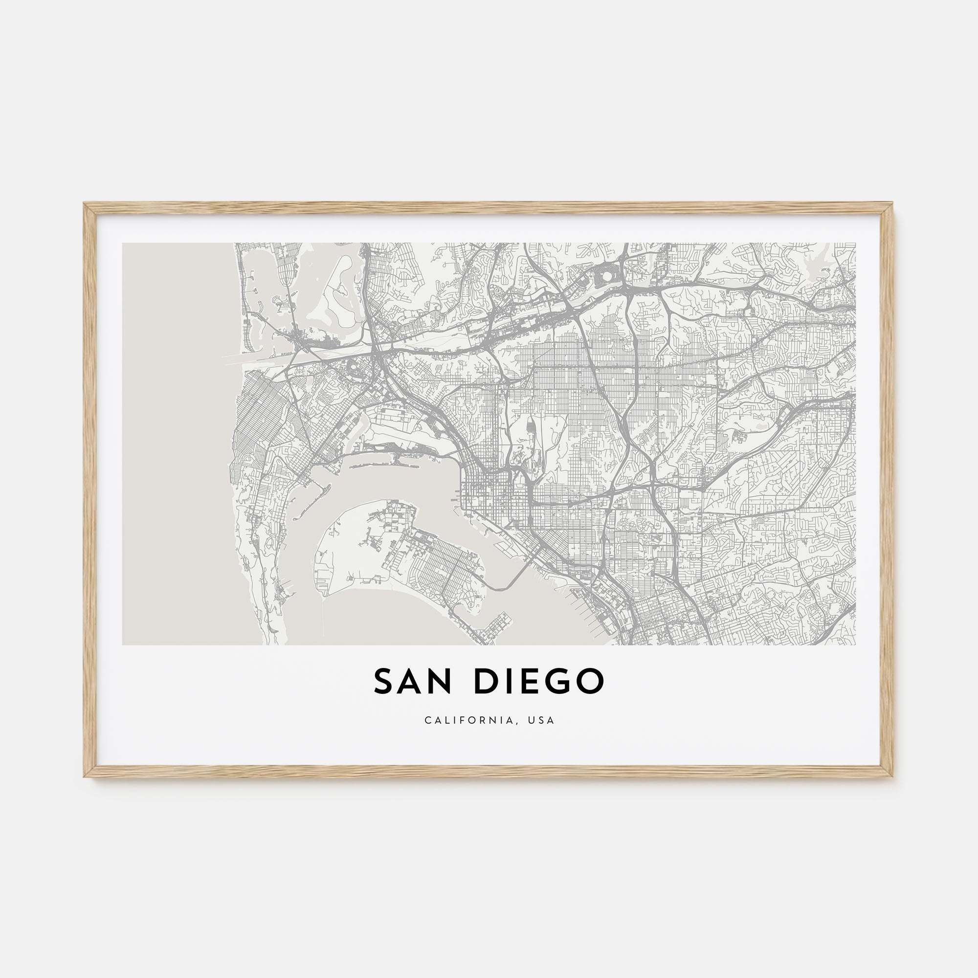 San Diego Map Landscape Poster